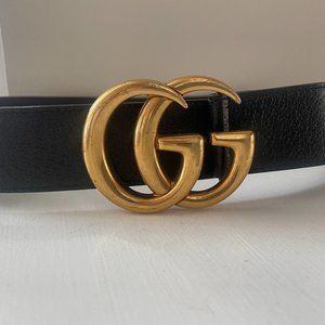 Leather and Gold Gucci Belt (vintage looking)